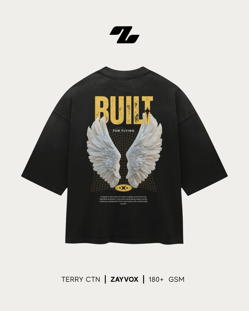 Zayvox Oversized “Built For Flying” T-Shirt – Pakistan
