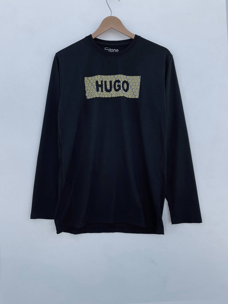 Stylish Full-Sleeve Hugo Crew Neck Tee – Effortless Fashion