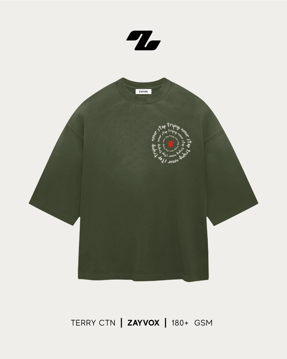 Never Stop Trying Graphic Tee – Zayvox Pakistan Streetwear