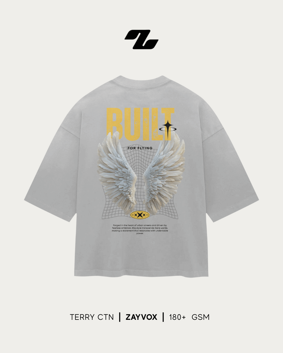 Zayvox Oversized “Built For Flying” T-Shirt – Pakistan
