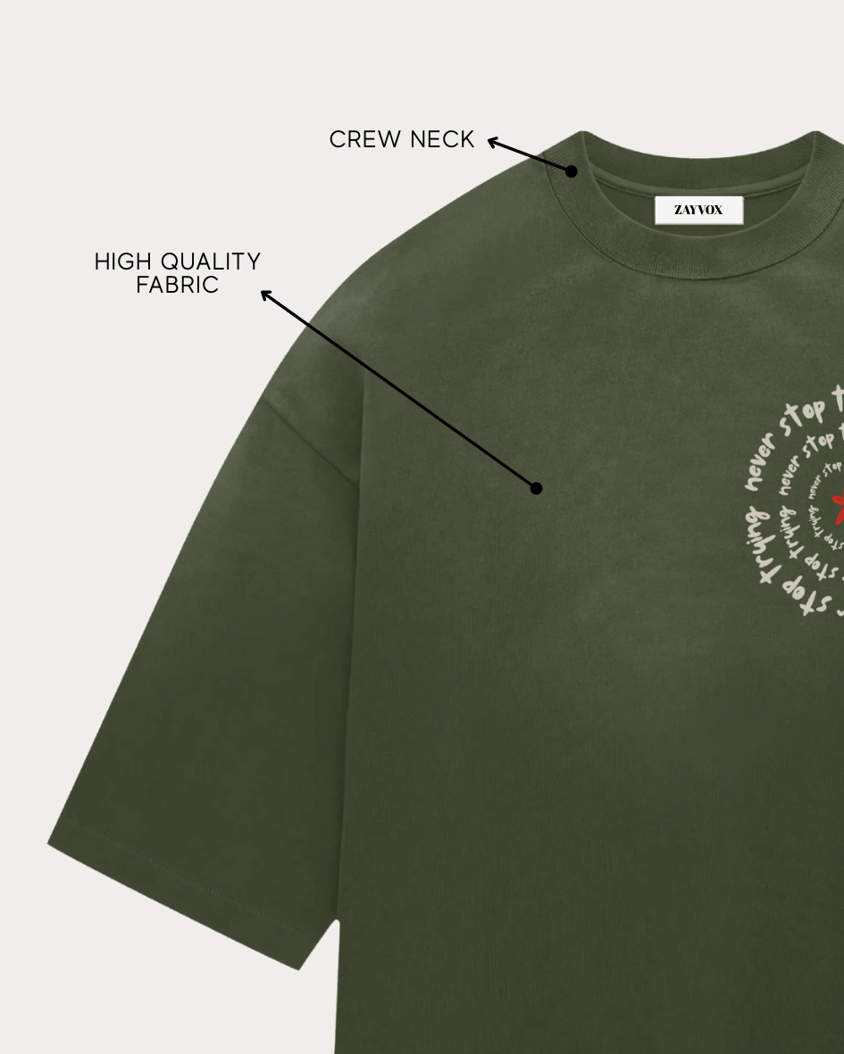 Never Stop Trying Graphic Tee – Zayvox Pakistan Streetwear