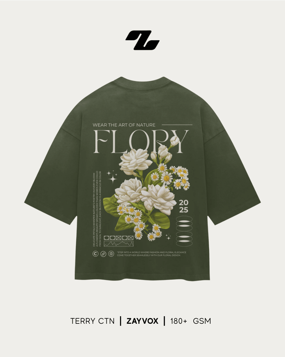 Zayvox Flory Oversized T-Shirt | Floral Streetwear Pakistan