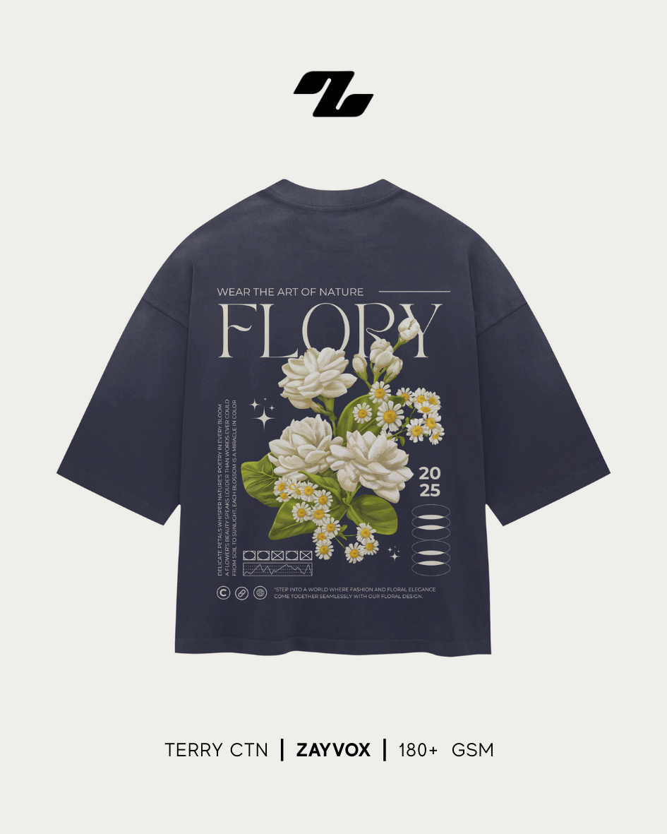 Zayvox Flory Oversized T-Shirt | Floral Streetwear Pakistan