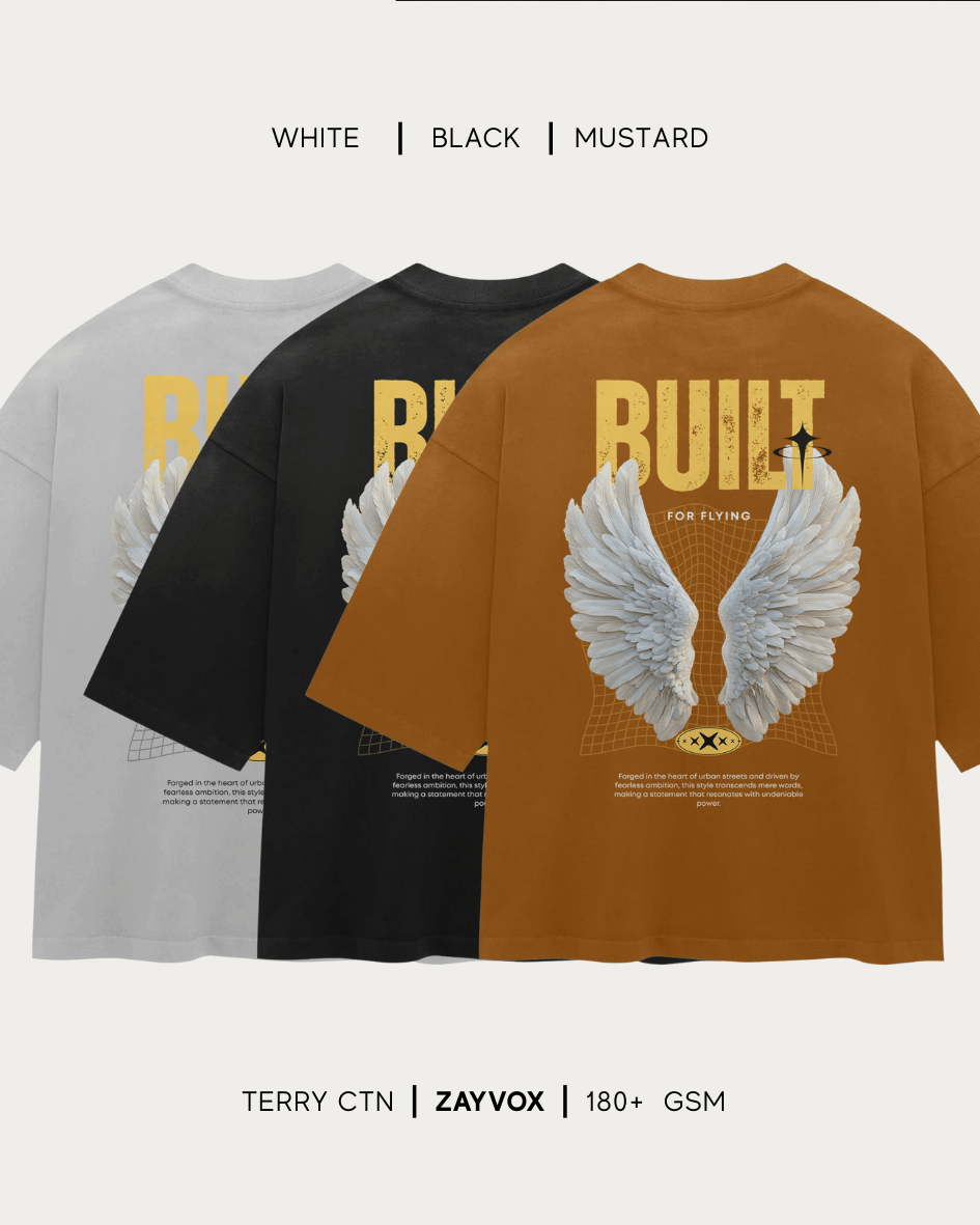 Zayvox Oversized “Built For Flying” T-Shirt – Pakistan