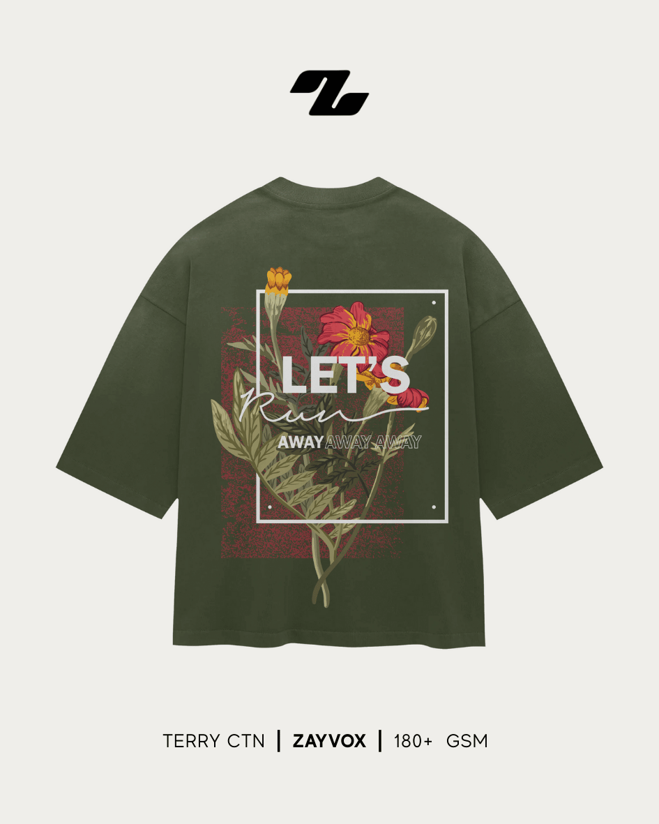 Zayvox Let’s Run Away Oversized T-Shirt | Streetwear Pakistan
