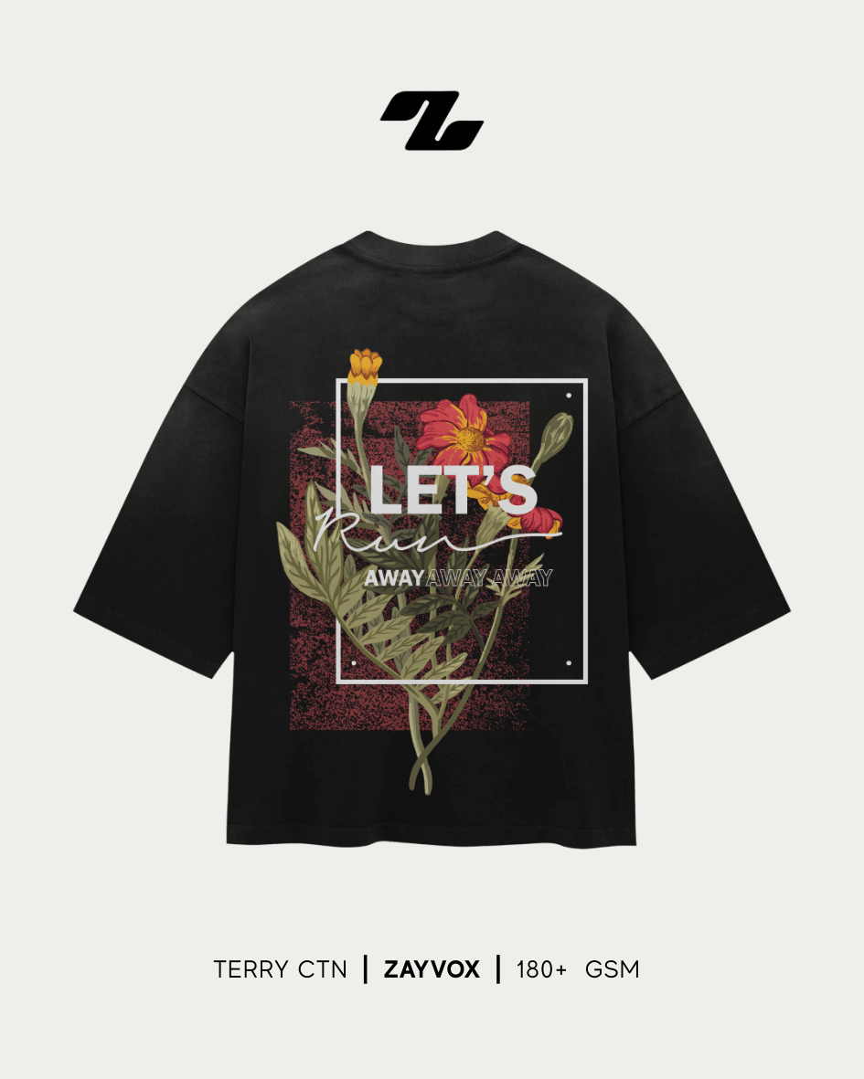 Zayvox Let’s Run Away Oversized T-Shirt | Streetwear Pakistan