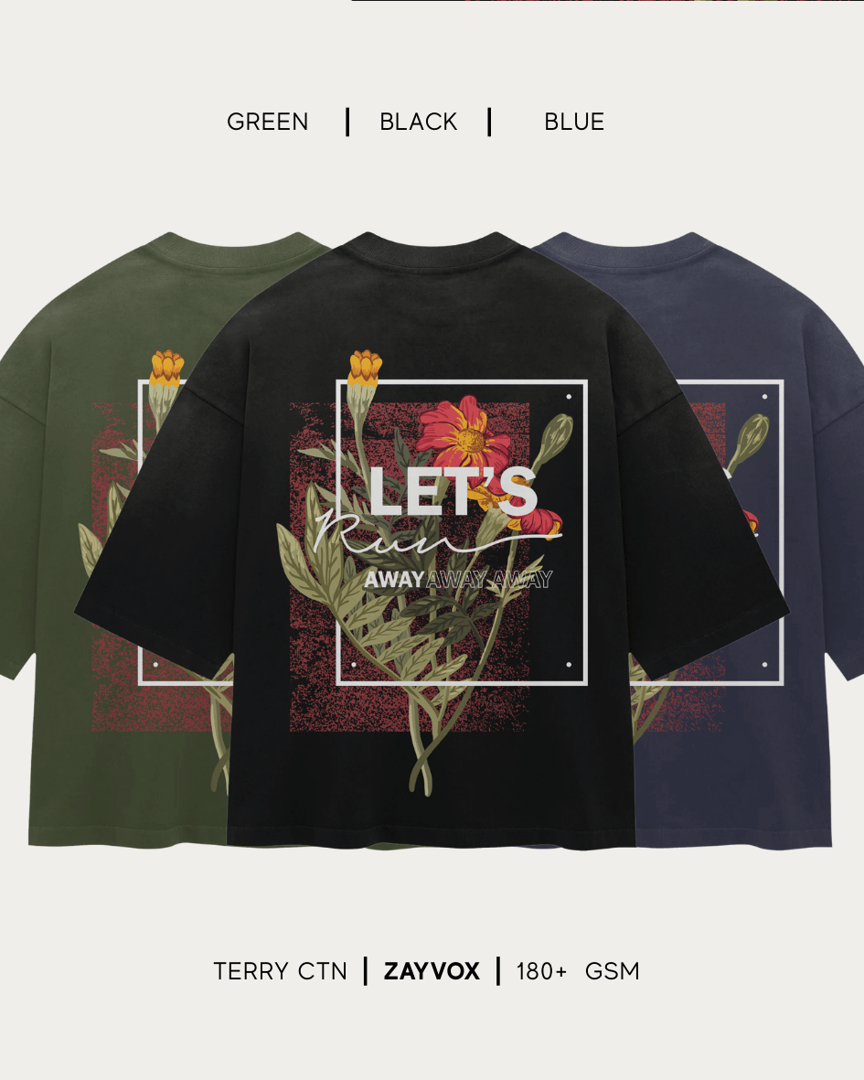 Zayvox Let’s Run Away Oversized T-Shirt | Streetwear Pakistan