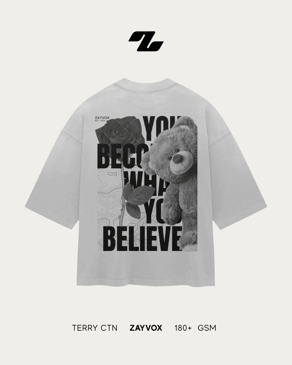 Zayvox Oversized “You Become What You Believe” T-Shirt