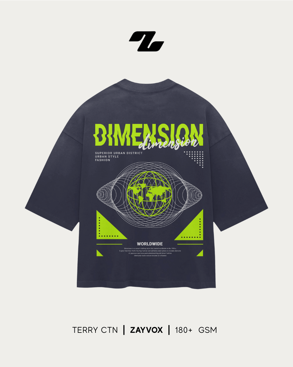 Dimension Graphic Tee – Black & Navy | Zayvox Streetwear PK