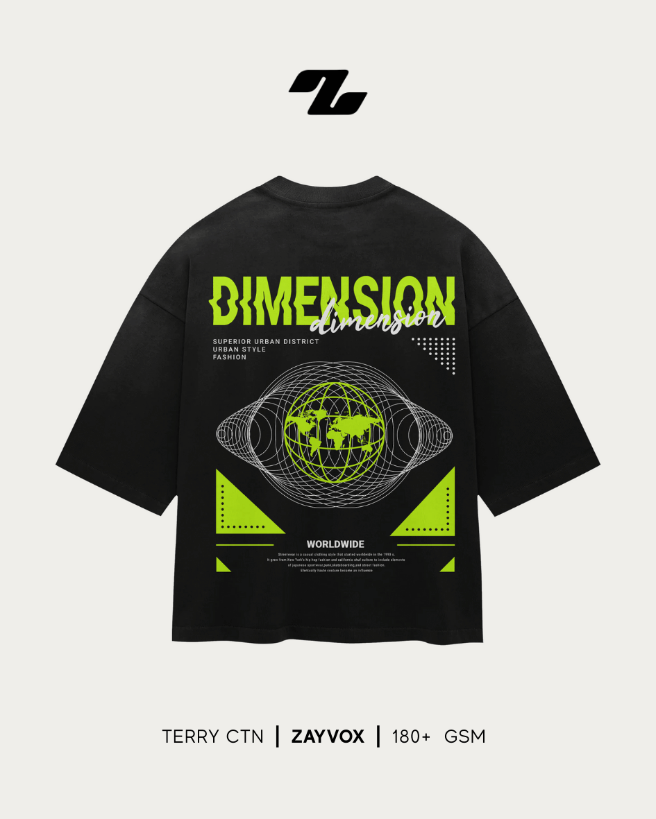 Dimension Graphic Tee – Black & Navy | Zayvox Streetwear PK