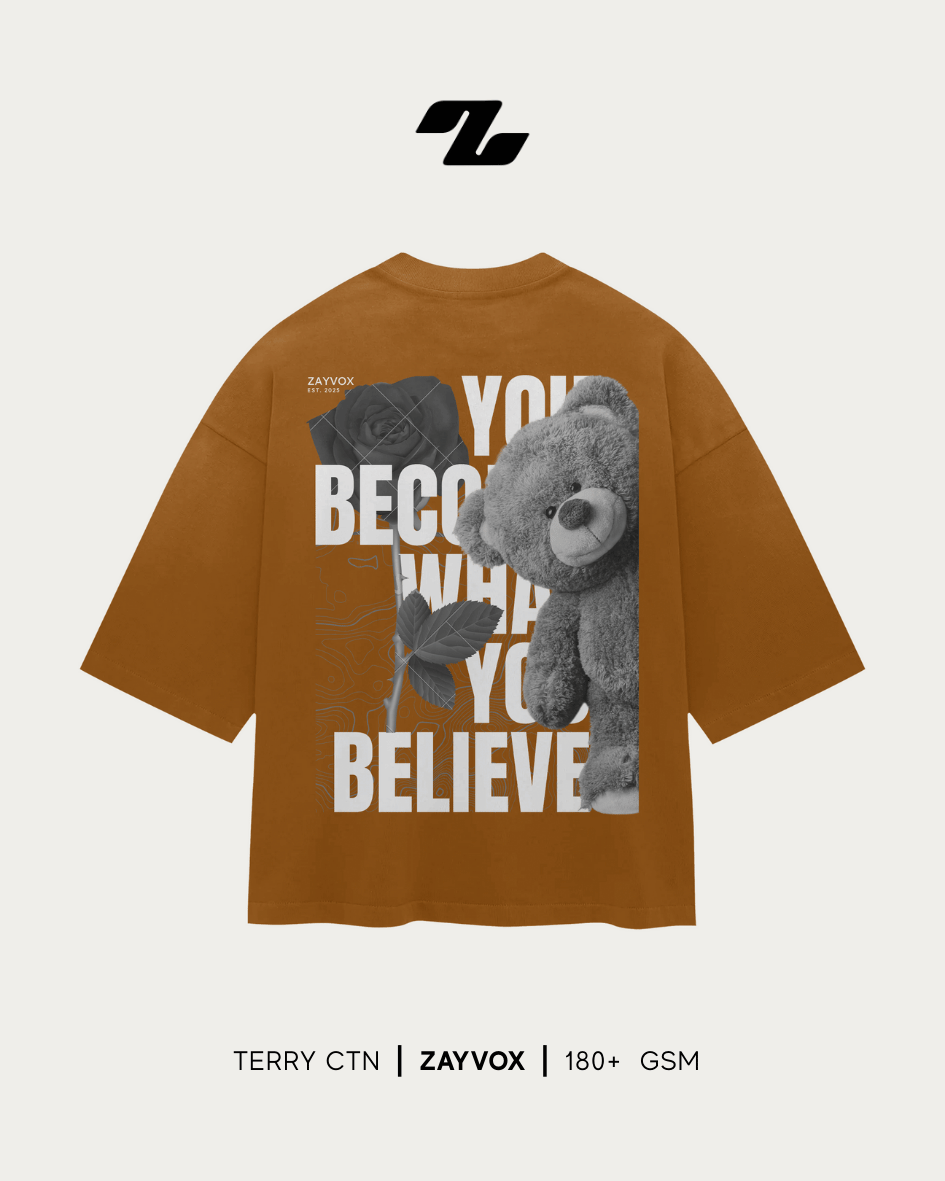 Zayvox Oversized “You Become What You Believe” T-Shirt