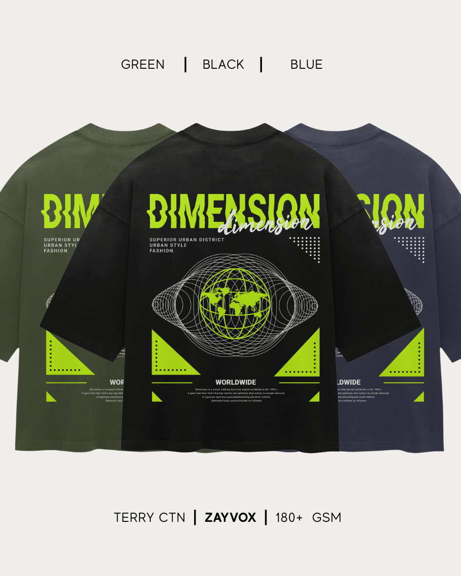 Dimension Graphic Tee – Black & Navy | Zayvox Streetwear PK