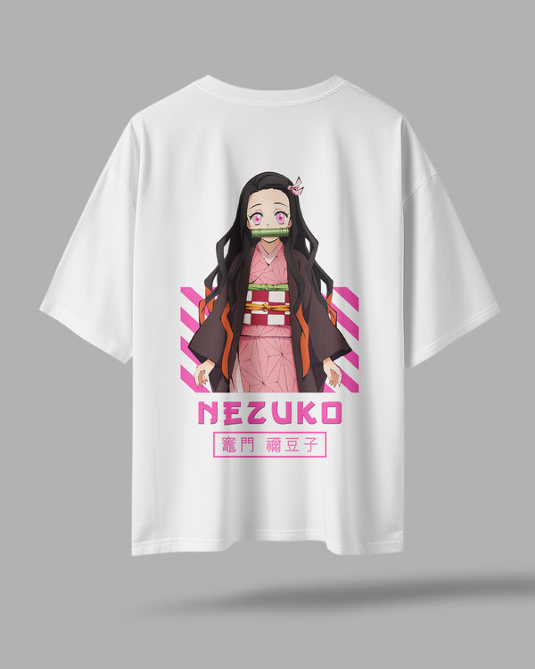 ZAYVOX Nezuko Oversized T-Shirt – Premium Anime Streetwear Tee | Front & Back Printed