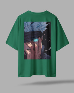 ZAYVOX Oversized Anime T-Shirt – Gojo Satoru Back Print | Streetwear Aesthetic