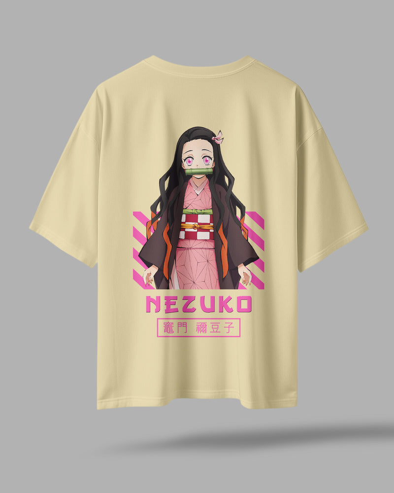 ZAYVOX Nezuko Oversized T-Shirt – Premium Anime Streetwear Tee | Front & Back Printed