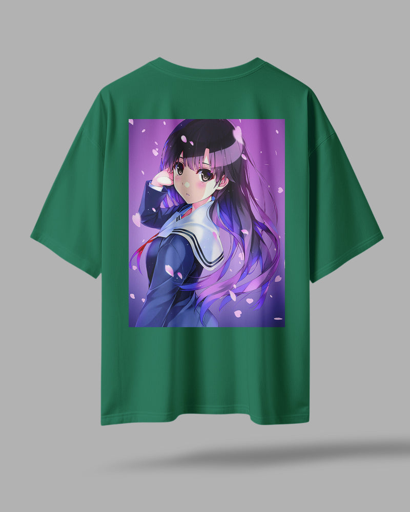 ZAYVOX Oversized Anime T-Shirt – Utaha Kasumigaoka Premium Print | Streetwear Tee