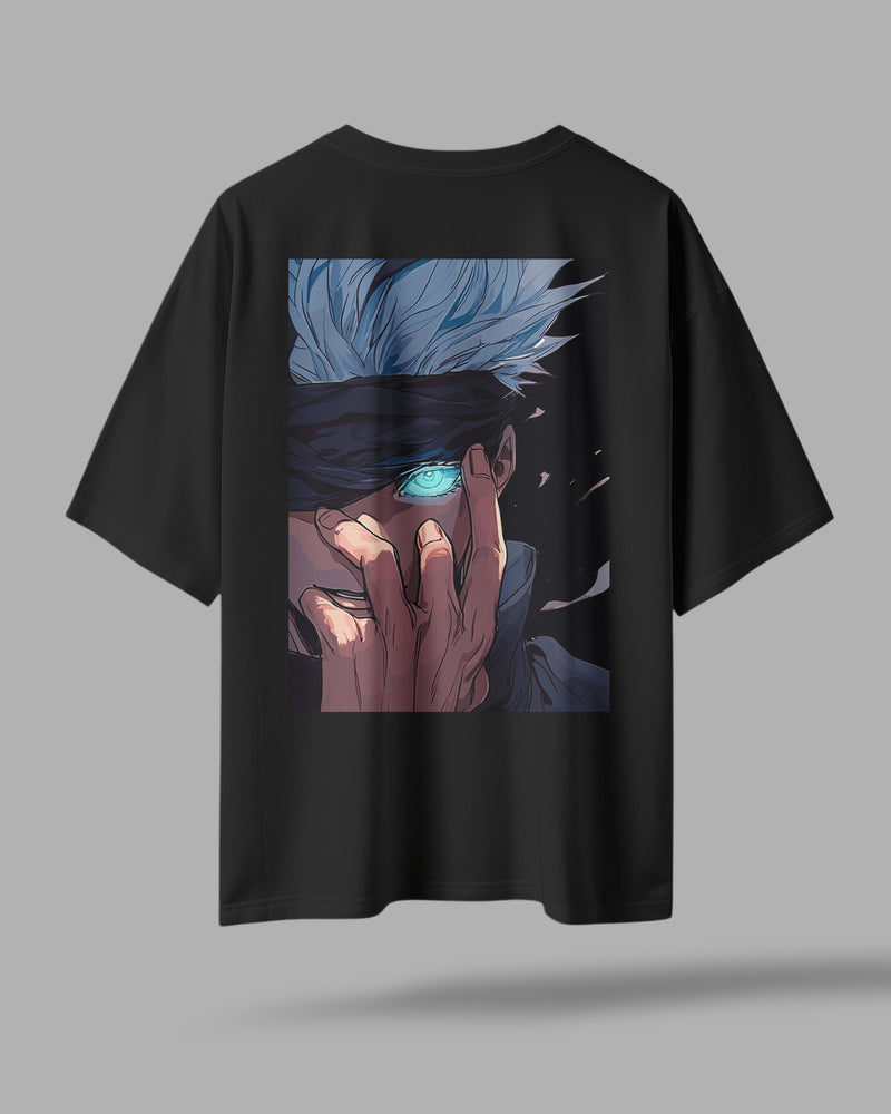 ZAYVOX Oversized Anime T-Shirt – Gojo Satoru Back Print | Streetwear Aesthetic