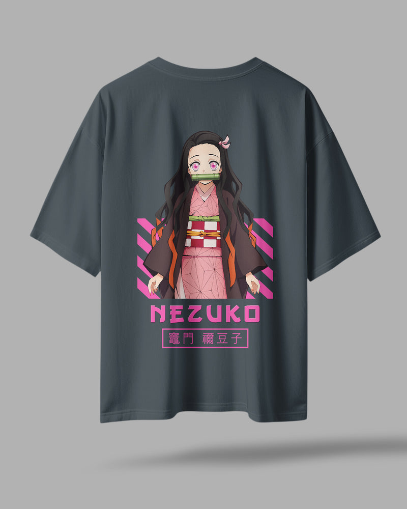 ZAYVOX Nezuko Oversized T-Shirt – Premium Anime Streetwear Tee | Front & Back Printed