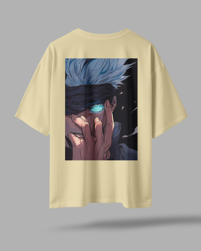 ZAYVOX Oversized Anime T-Shirt – Gojo Satoru Back Print | Streetwear Aesthetic