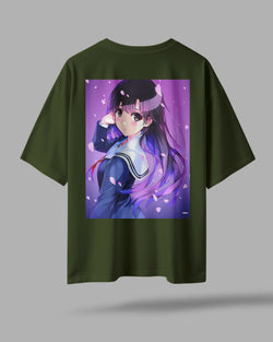 ZAYVOX Oversized Anime T-Shirt – Utaha Kasumigaoka Premium Print | Streetwear Tee