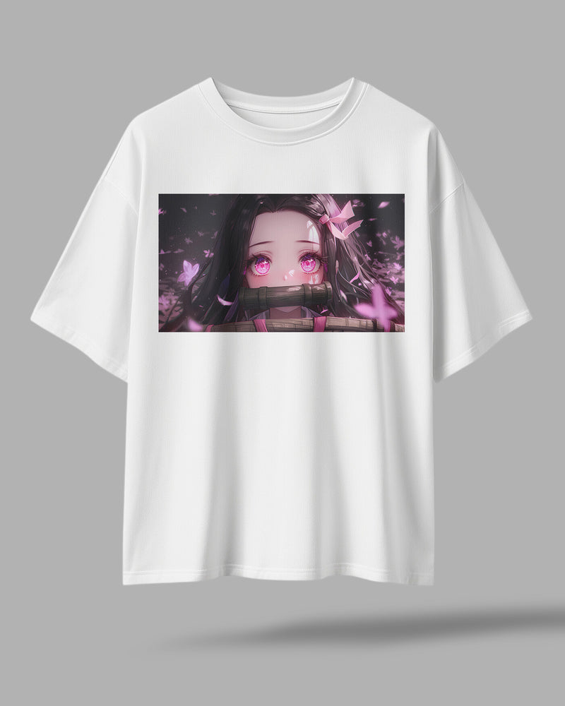 ZAYVOX Nezuko Oversized T-Shirt – Premium Anime Streetwear Tee | Front & Back Printed