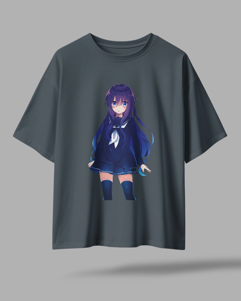 ZAYVOX Oversized Anime T-Shirt - Tohka Yatogami Front Print - Streetwear