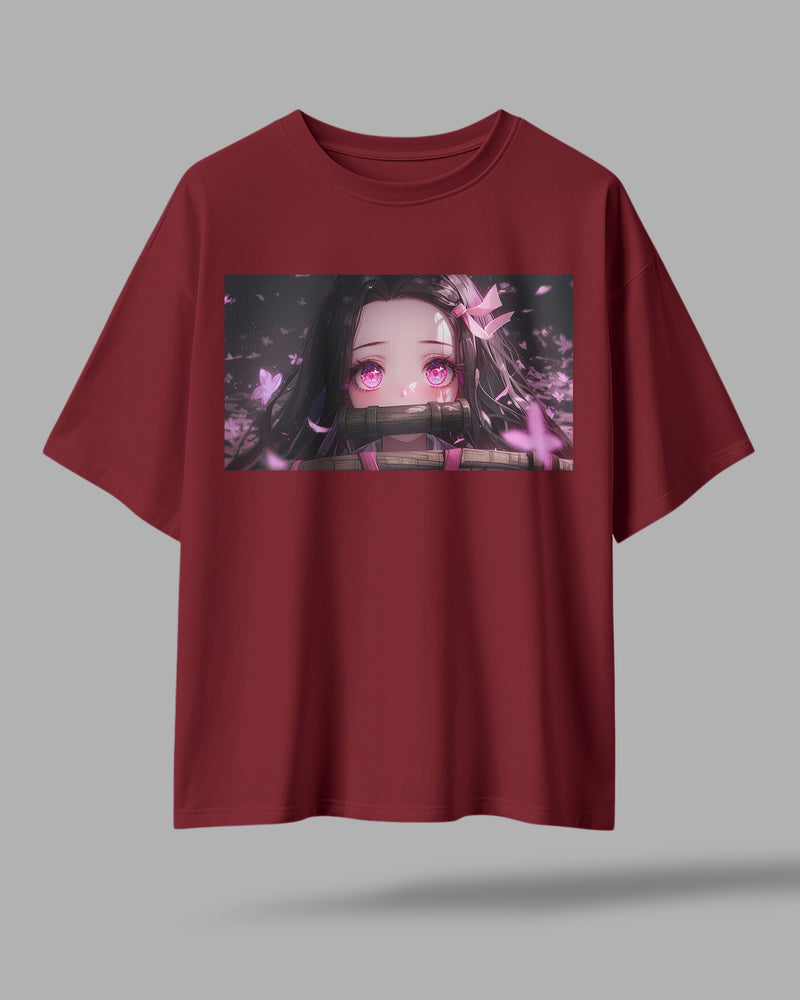 ZAYVOX Nezuko Oversized T-Shirt – Premium Anime Streetwear Tee | Front & Back Printed