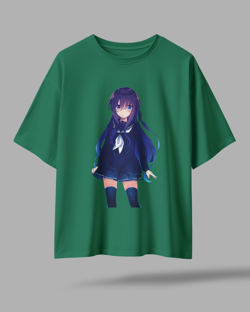 ZAYVOX Oversized Anime T-Shirt - Tohka Yatogami Front Print - Streetwear