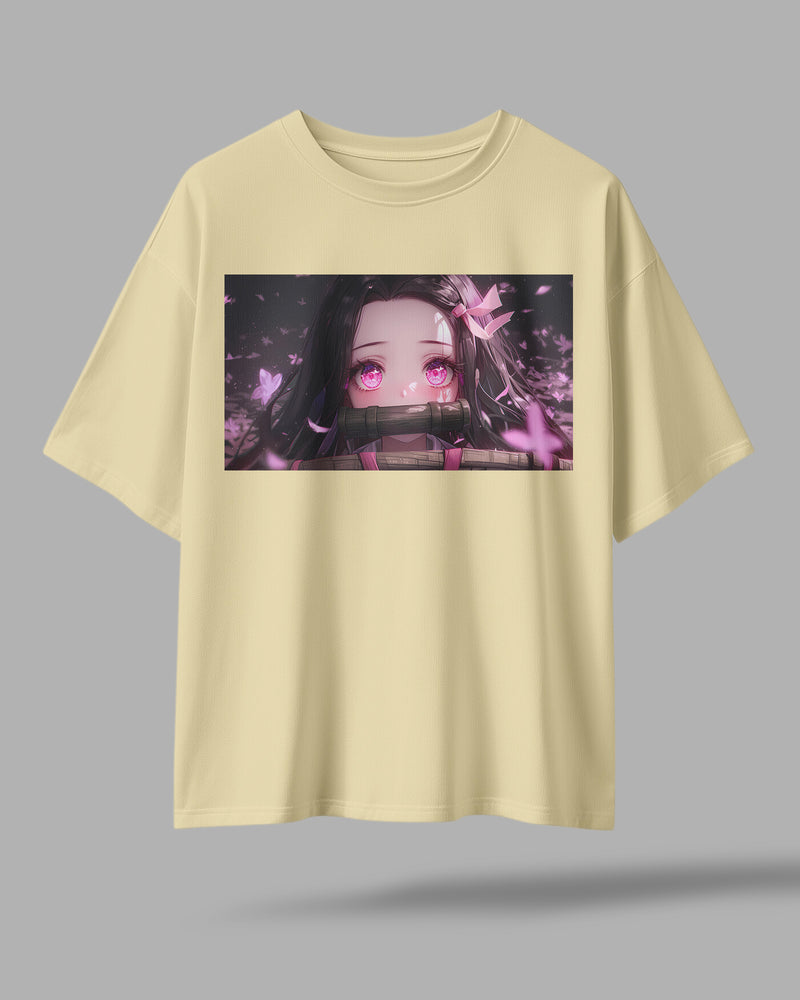 ZAYVOX Nezuko Oversized T-Shirt – Premium Anime Streetwear Tee | Front & Back Printed