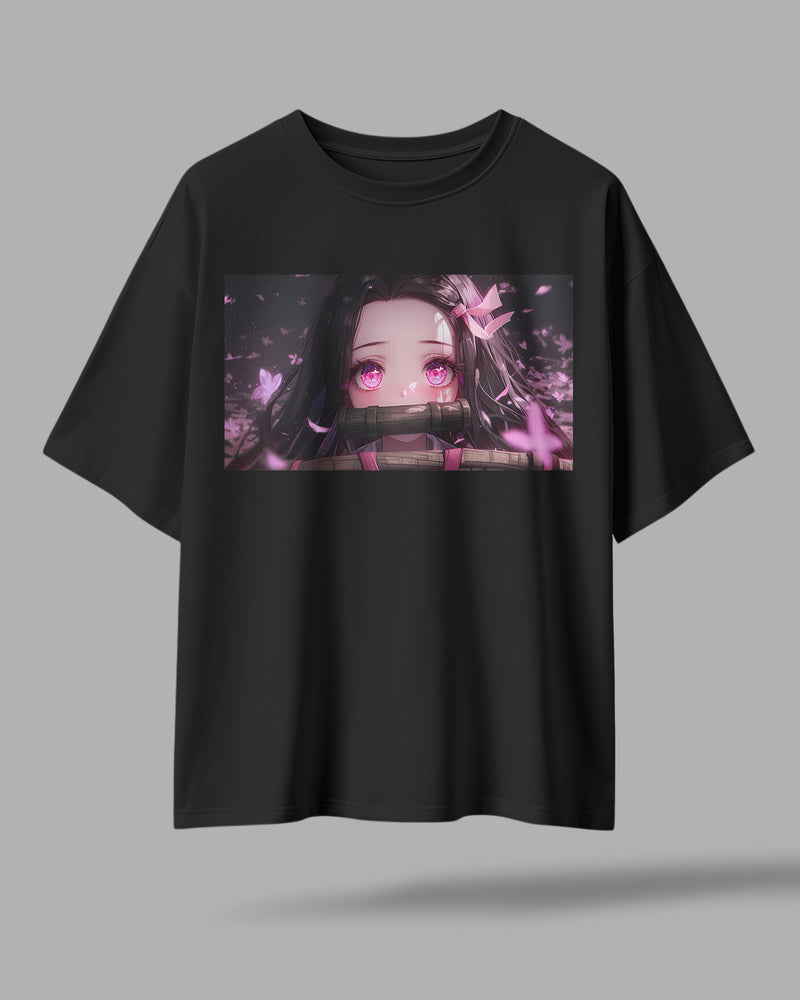 ZAYVOX Nezuko Oversized T-Shirt – Premium Anime Streetwear Tee | Front & Back Printed