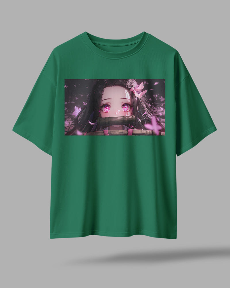 ZAYVOX Nezuko Oversized T-Shirt – Premium Anime Streetwear Tee | Front & Back Printed