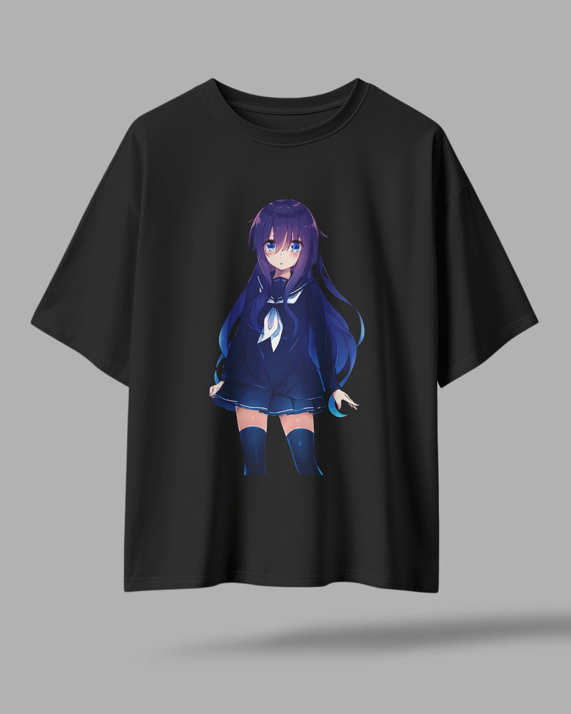 ZAYVOX Oversized Anime T-Shirt - Tohka Yatogami Front Print - Streetwear