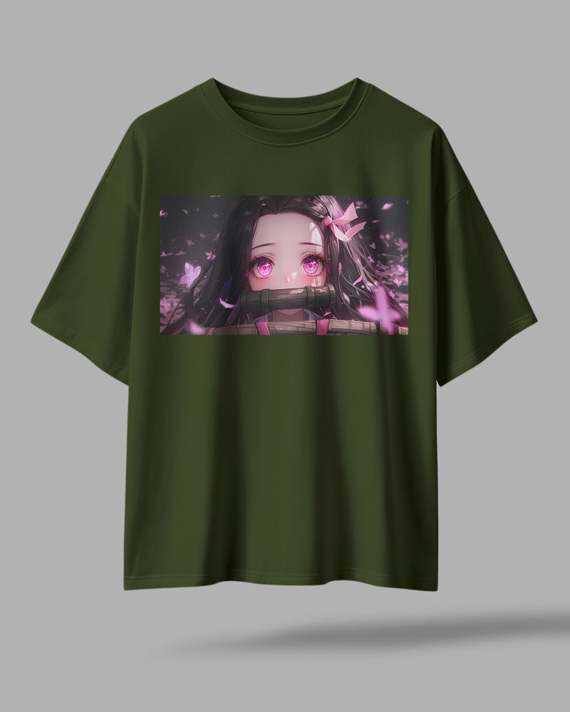 ZAYVOX Nezuko Oversized T-Shirt – Premium Anime Streetwear Tee | Front & Back Printed